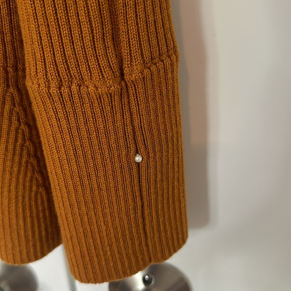 Pearl by Lela Rose Full Sleeve Knit Dress Copper S - Picture 5 of 6